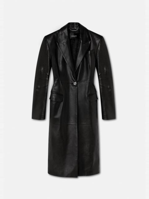 VERSACE Medusa Leather Long Coat