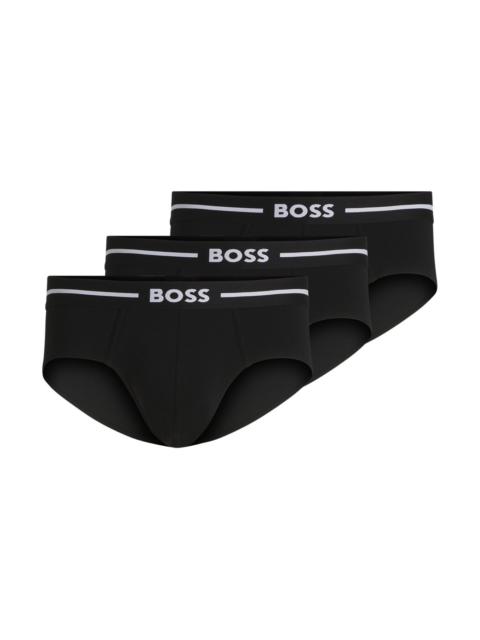 BOSS THREE-PACK OF STRETCH-COTTON TRUNKS WITH LOGO WAISTBANDS