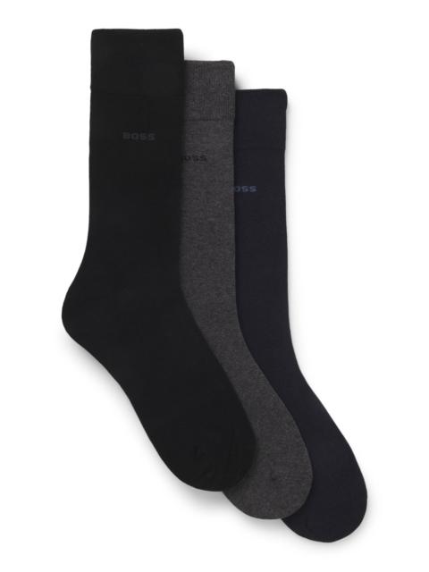 BOSS THREE-PACK OF REGULAR-LENGTH SOCKS WITH LOGOS