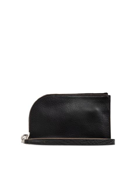 Rick Owens curved zip leather wallet