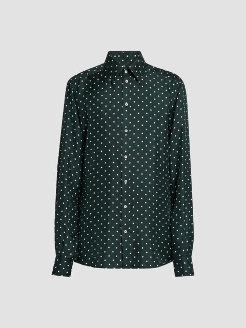 Dolce & Gabbana Men's Polka Dot Silk Button-Front Shirt - Pois Verde
