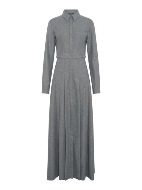 GABRIELA HEARST Ethel Shirtdress in Smoke Wool Cashmere Flannel