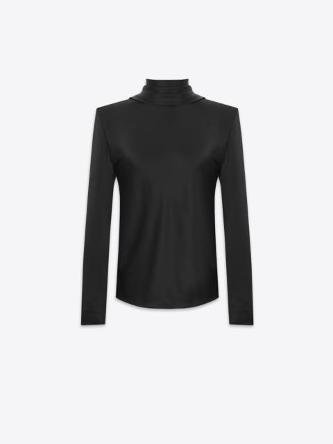 SAINT LAURENT cowl-back blouse in silk satin
