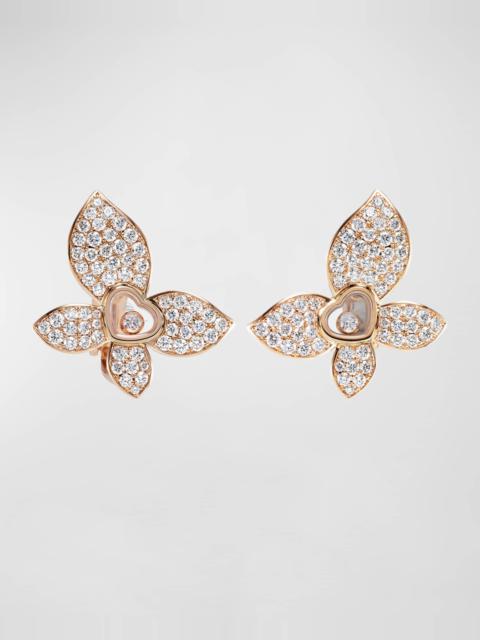 Happy Butterfly 18K Rose Gold Diamond Earrings
