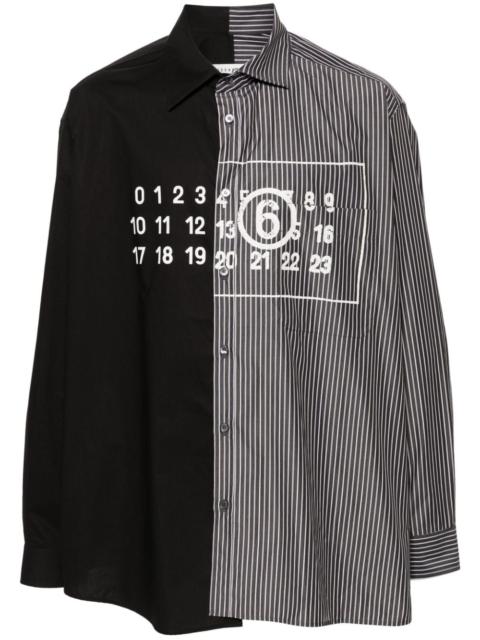 MM6 Maison Margiela Spliced numbers-motif cotton shirt