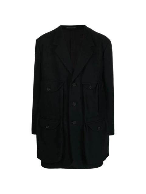 Yohji Yamamoto single-breasted fitted coat