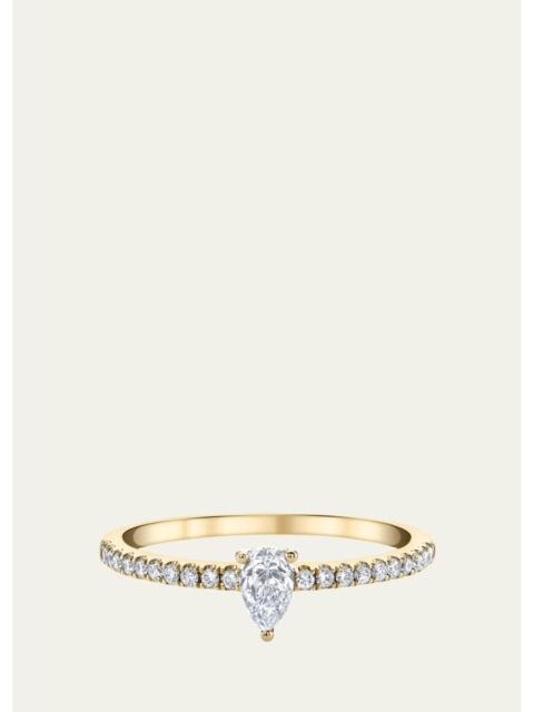 ANITA KO 18K Yellow Gold Me/You Pear Shaped Diamond Pave Ring