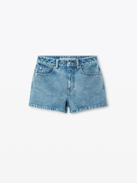 Alexander Wang Denim High Rise Shorty In Clear Hotfix