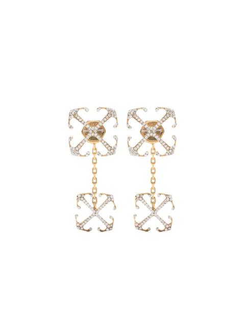 Off-White DOUBLE ARROW STRASS EARRINGS GOLD  NO CO