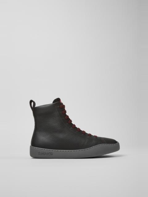 CAMPER Peu Touring Gray Leather Mid Boots for Women.