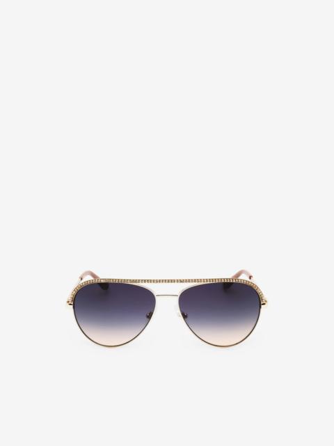 GUESS USA crystal-embellished pilot-frame sunglasses