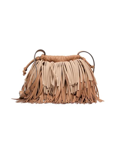Zimmermann Women's Colorblocked Fringed Leather Crossbody Bag - Taupe