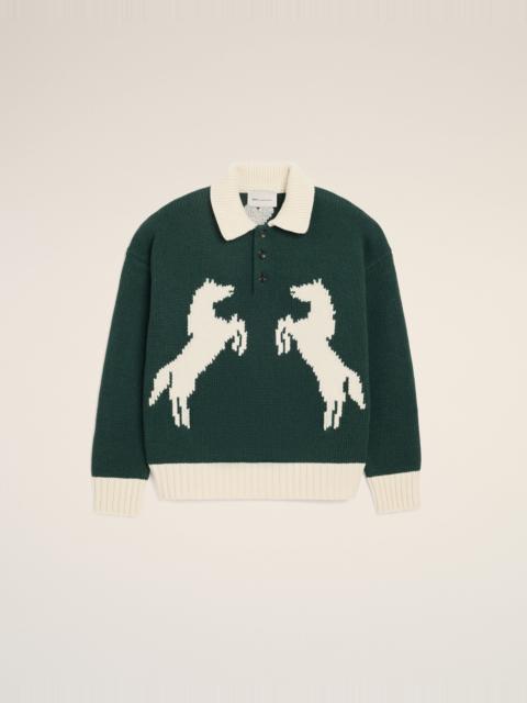 AMI Paris GREEN WOOL POLO