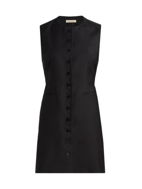HEIRLOME Women's Danielle Wool-Blend Button-Front Minidress - Black