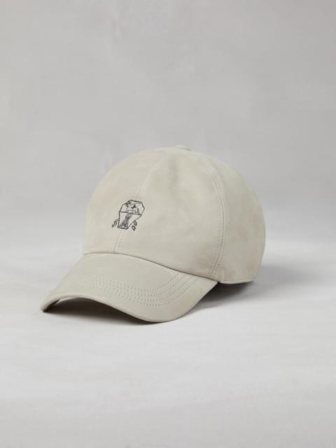 Brunello Cucinelli Lightweight suede baseball cap with embroidered logo