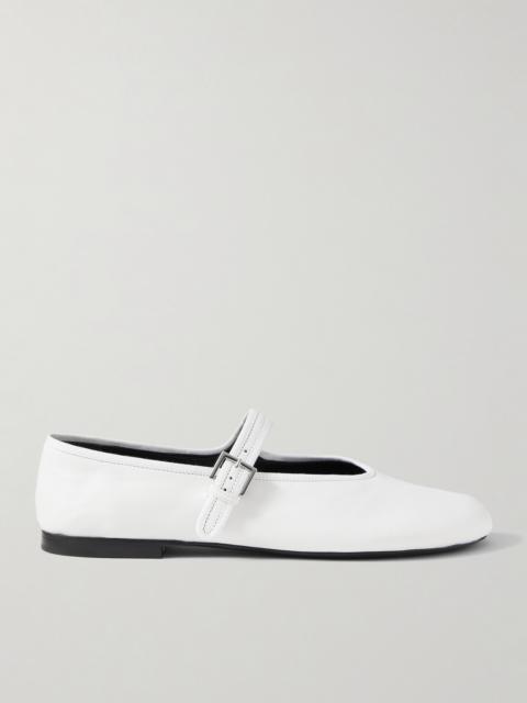The Row Boheme Leather Mary Jane Ballet Flats
