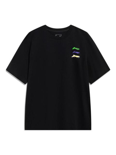 Li-Ning Li-Ning Triple Logo Loose Fit T-shirt 'Black' AHST787-4