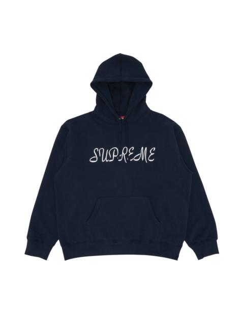 Supreme Script Hooded Sweatshirt 'Navy'