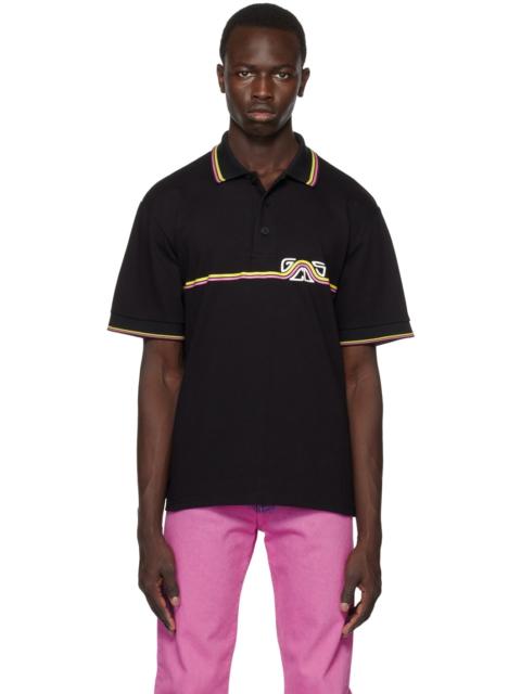 GCDS Black Waved Polo