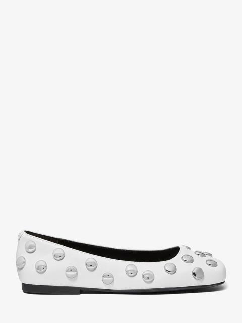 MICHAEL KORS Matilda Studded Leather Ballet Flat