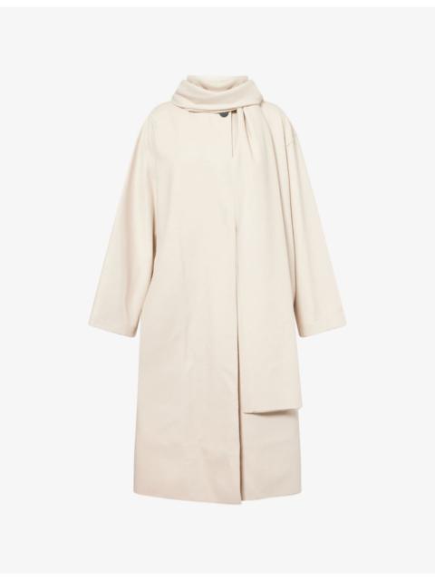 Harris Wharf London Scarf Long Cashmere-Wool Blend Coat