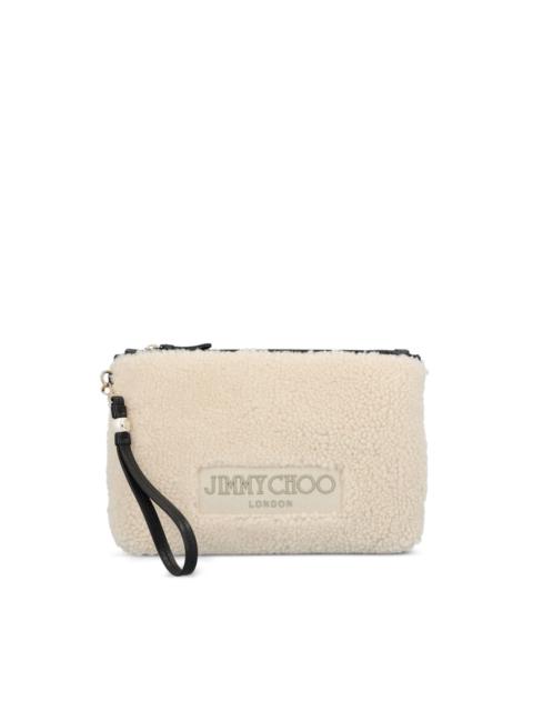 JIMMY CHOO shearling clutch bag