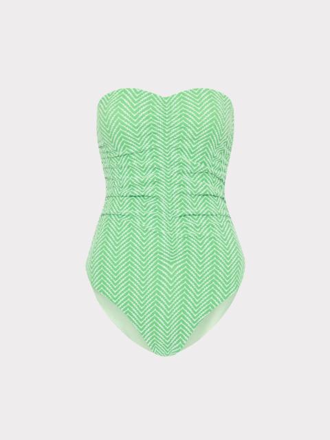 MILLY Verde Chevron One Piece