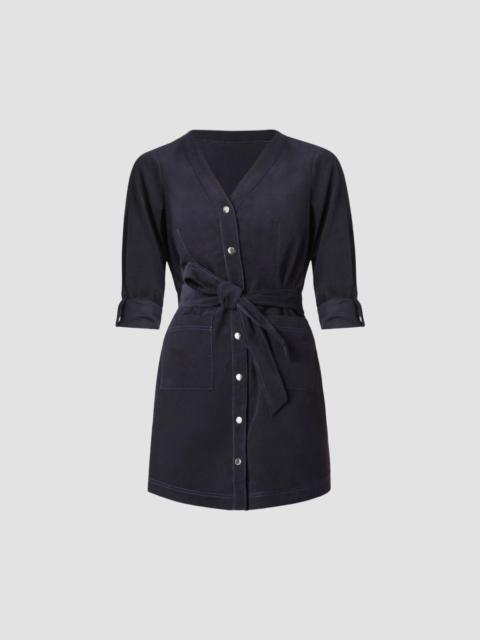 Shoshanna Women's Hamlin Tie Mini Shirdress - Ink
