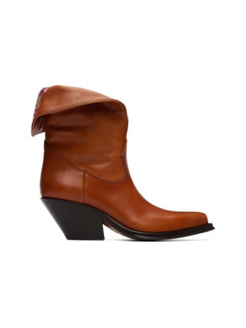 Chloé Brown Azelan Ankle Boots