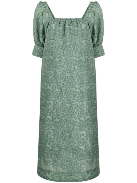 GANNI jacquard floral midi dress