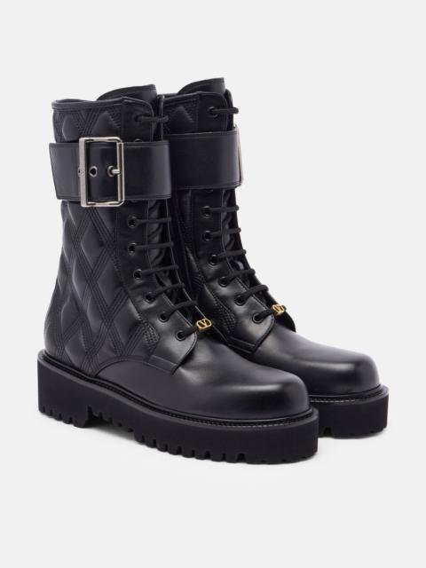 Valentino Quiltie 67 leather combat boots