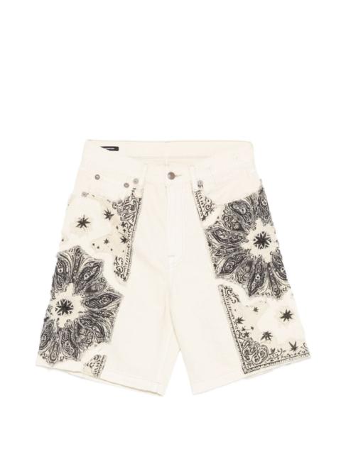 R13 bandana relaxed shorts