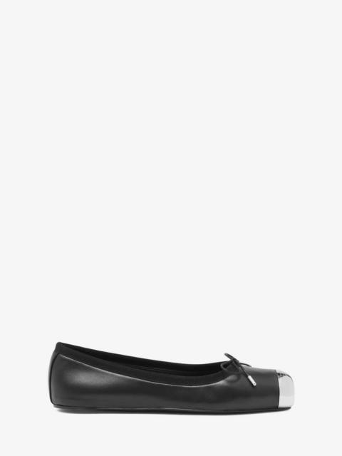 Alexander McQueen Punk Ballet Flat in Black/silver