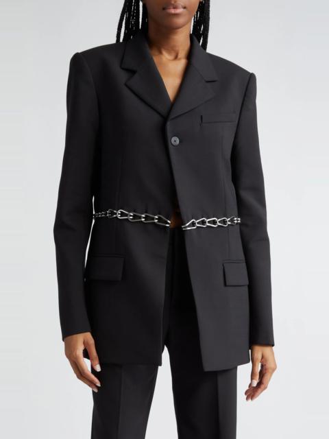 Dion Lee Chain Link Cutout Single Breasted Blazer