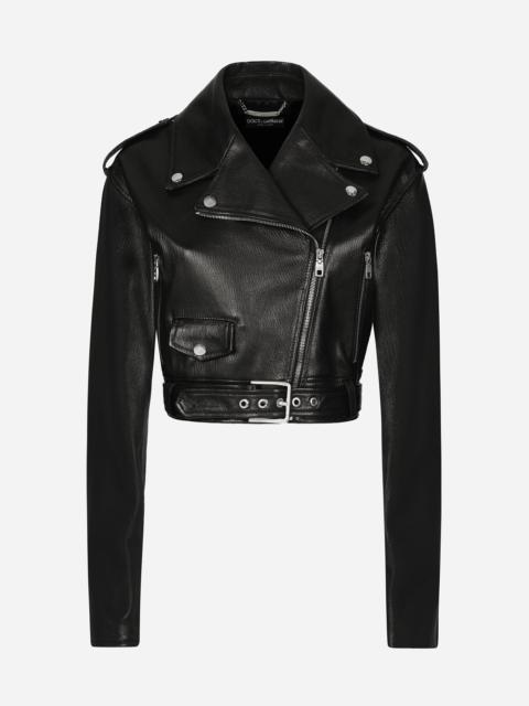 Plongé nappa leather biker jacket