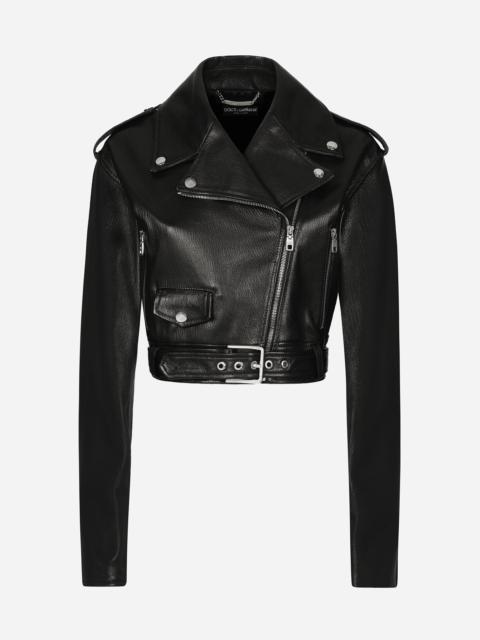 Dolce & Gabbana Plongé nappa leather biker jacket
