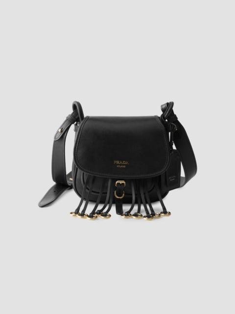 Prada Women's Corsaire Aged Leather Mini Shoulder Bag - Black