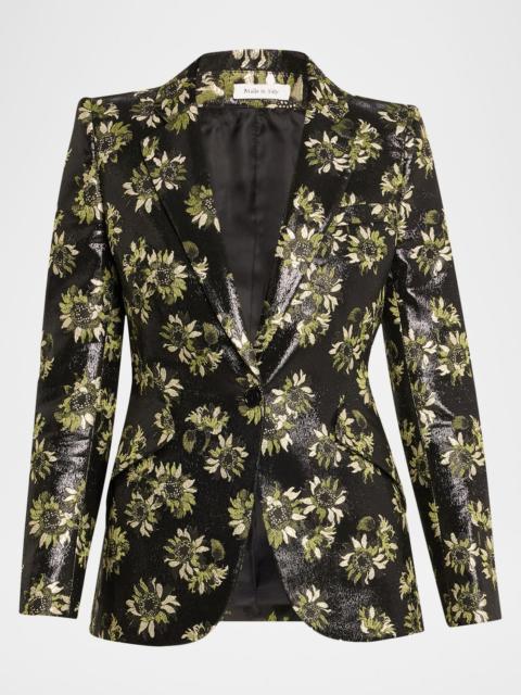 Alexander McQueen Lacquered Sunflower Single-Breasted Jacket