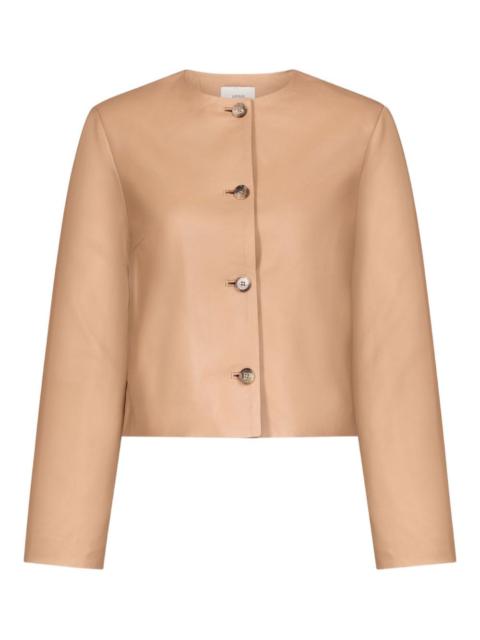 Raho button leather jacket