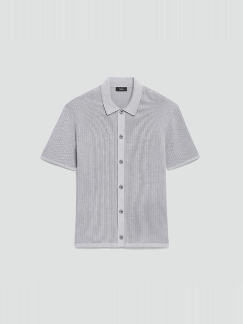 Theory Mesh Button-Up Shirt in Cotton