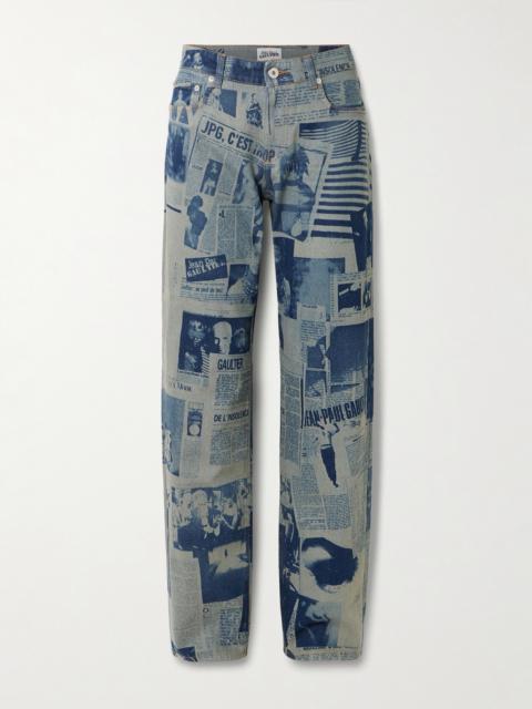 Jean Paul Gaultier Printed High-rise Straight-leg Jeans