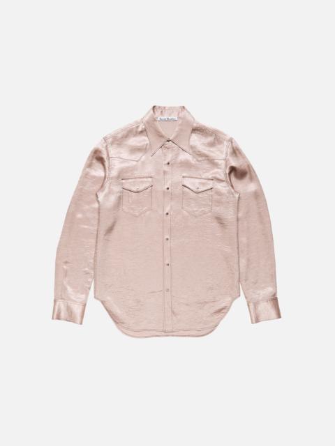 Acne Studios Textured satin button-up shirt - Dusty pink