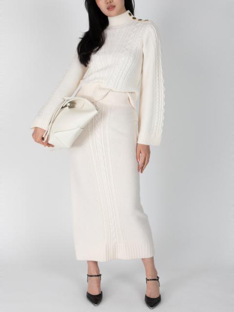DEREK LAM 10 CROSBY VALENTIN CABLE KNIT SKIRT
