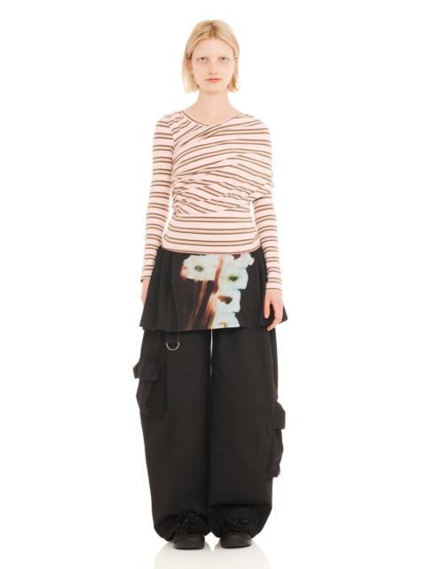 Collina Strada PINK BROWN STRIPE WRAPPED CARDIO CREW