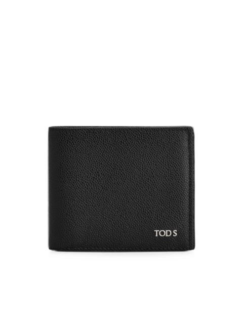 Tod's logo-plaque pebbled-leather wallet