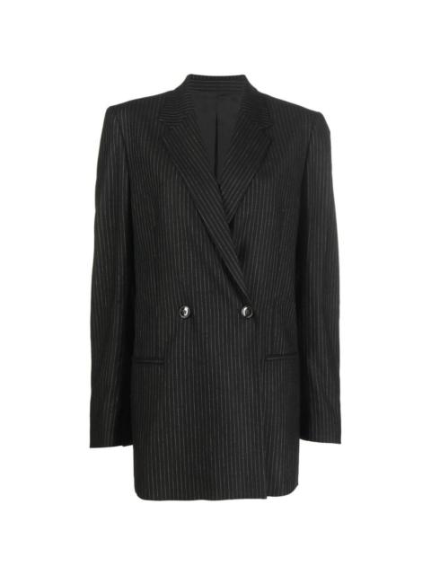 pinstripe-pattern double breasted blazer