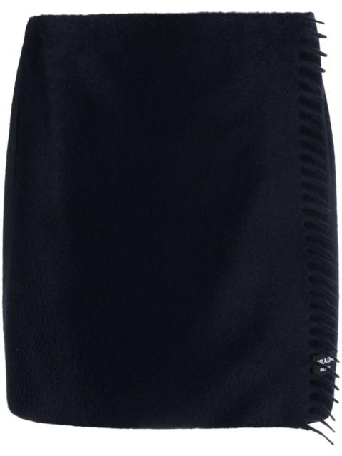 Prada scarf-style cashmere miniskirt