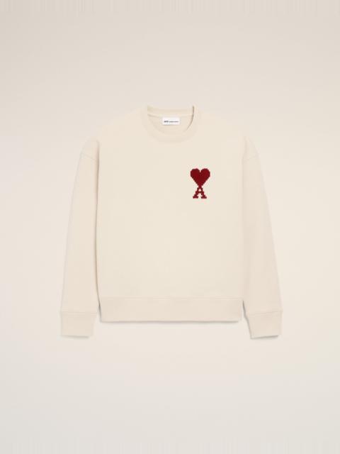 AMI Paris WHITE COTTON AMI DE COEUR SWEATSHIRT