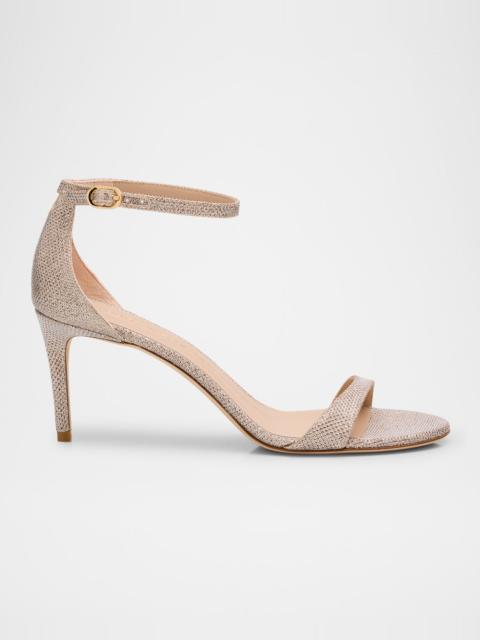 Stuart Weitzman Nudist II Metallic Ankle-Strap Sandals