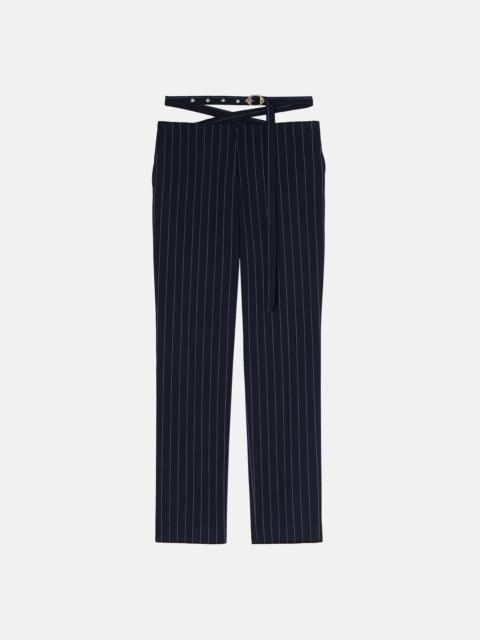 THE ATTICO NAVY BLUE AND LIGHT BLUE LONG PANTS